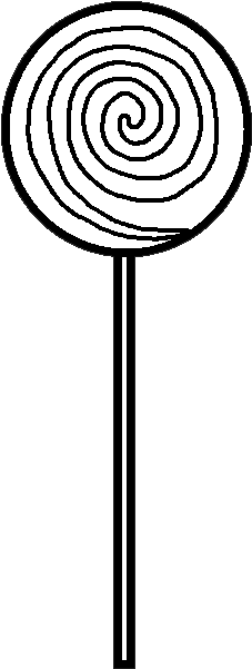 Drawing Clipart Lollipop - Lollipop Clip Black And White (260x614), Png Download