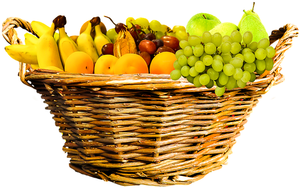 Healthy Food Basket (640x543), Png Download