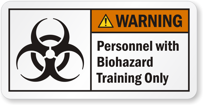 Ansi Warning Label - Biohazard Symbol (800x414), Png Download