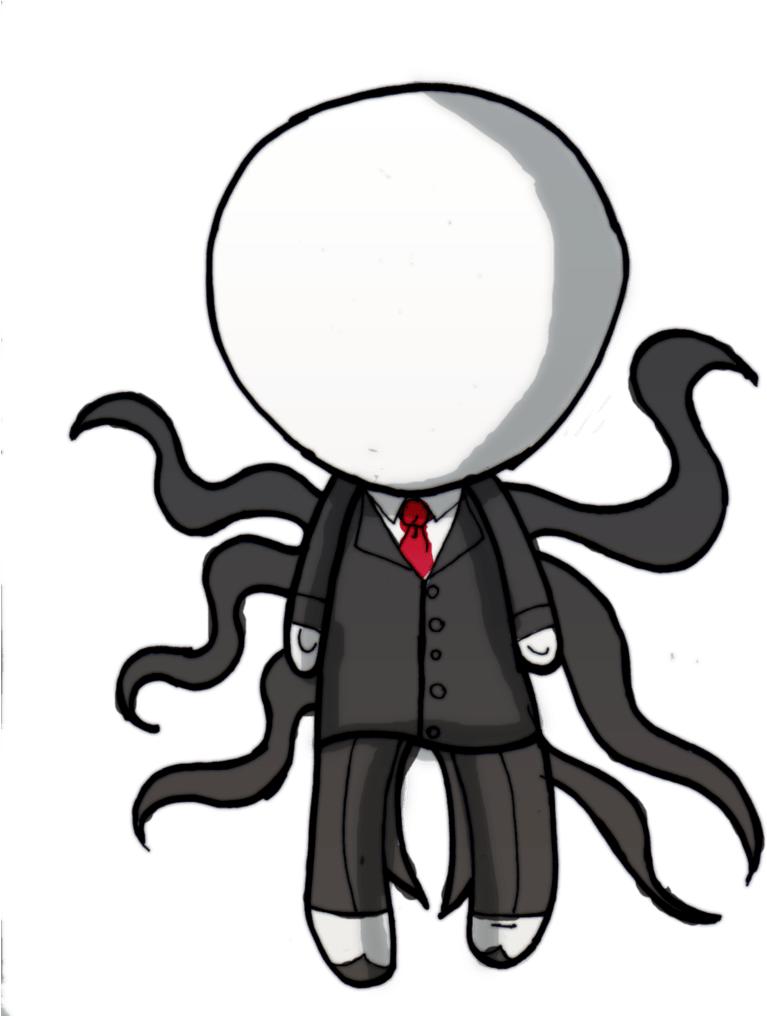 Drawn Slender Man Chibi Pencil And In Color Drawn - Slender Man Cartoon (788x1015), Png Download