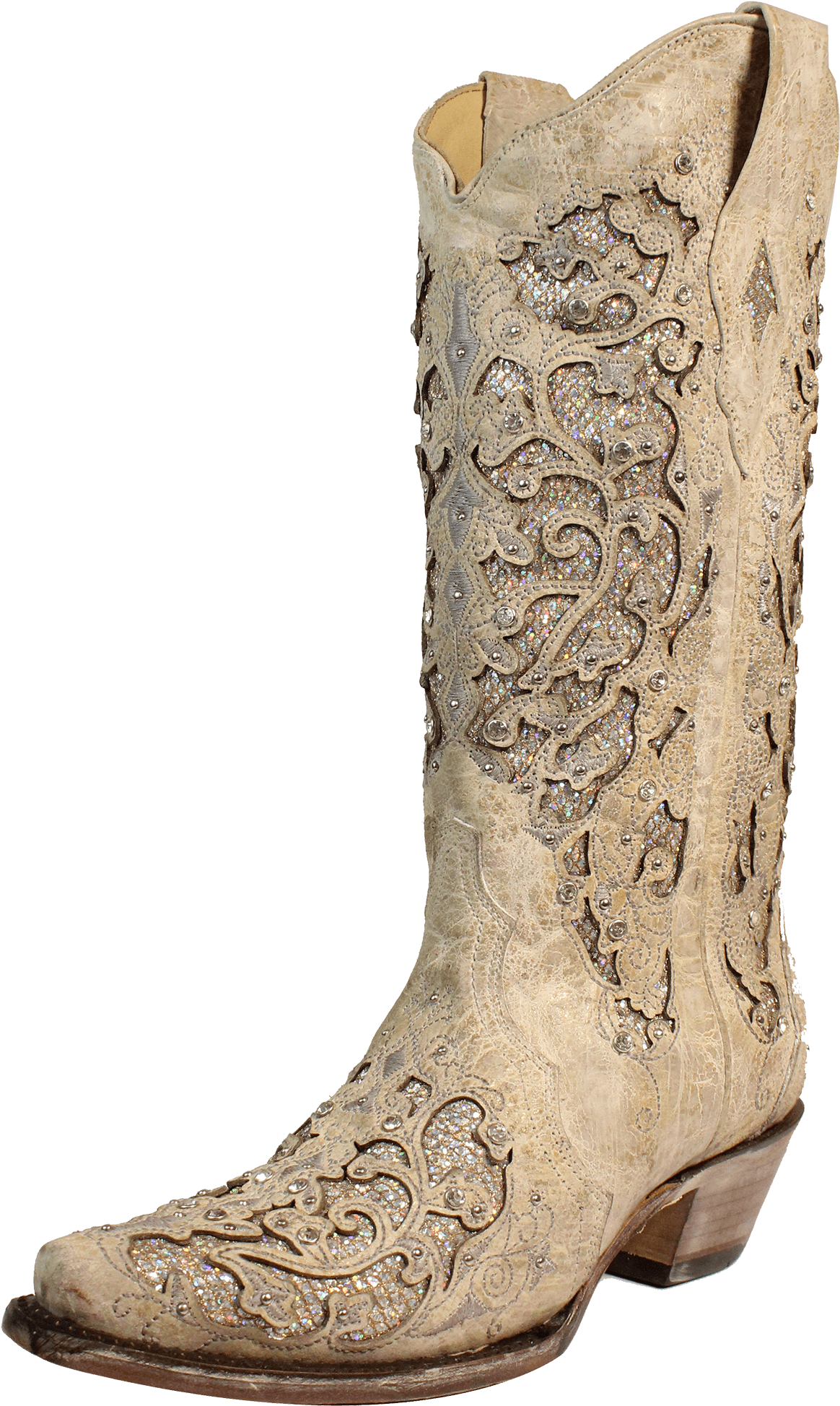 A3322 8 - White Cowboy Boot Png (1218x2000), Png Download