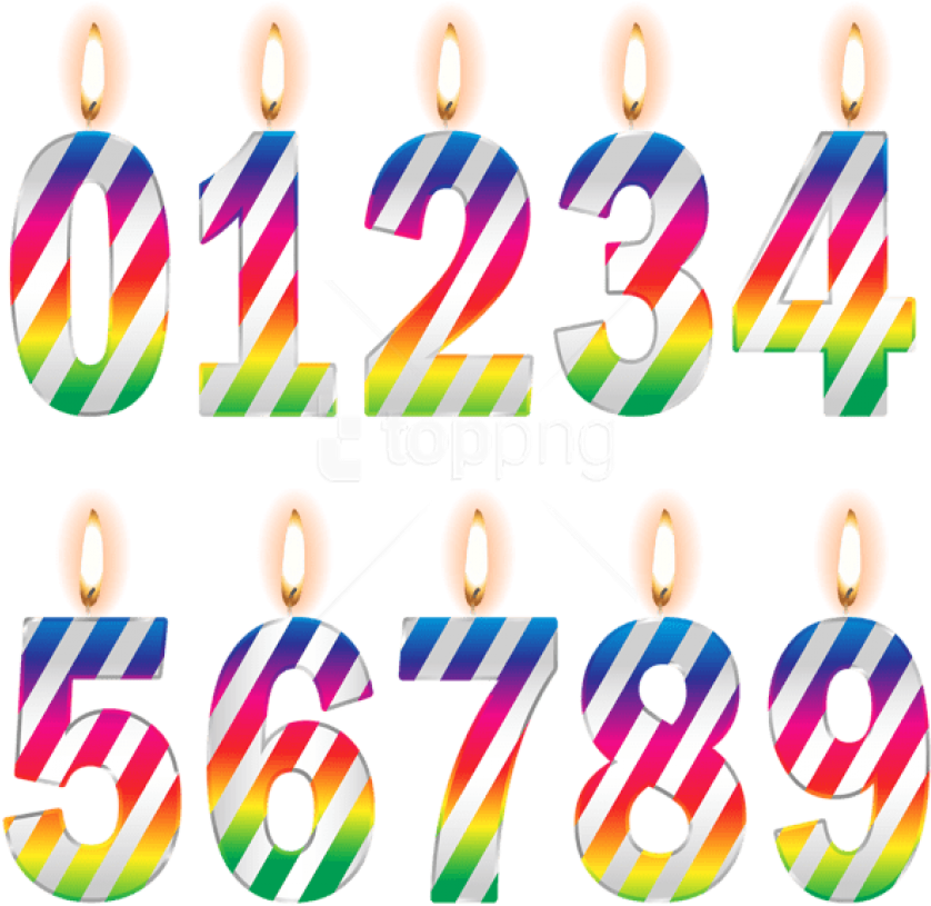Free Png Download Numbers Birthday Candles Png Images - Happy Birthday Candles Png (850x828), Png Download