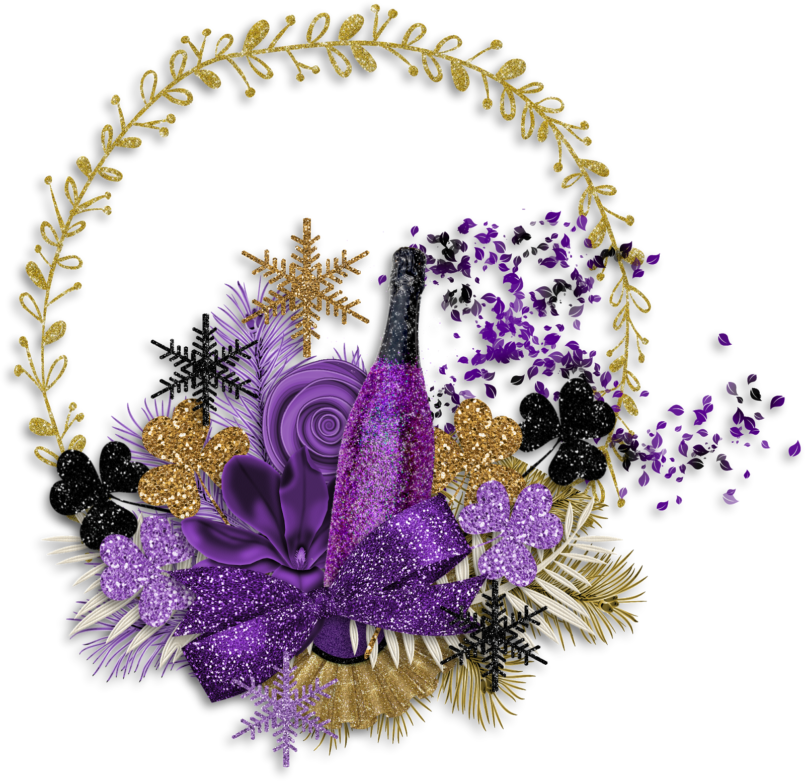 For New Years Png Clusters - Bouquet (1600x1552), Png Download