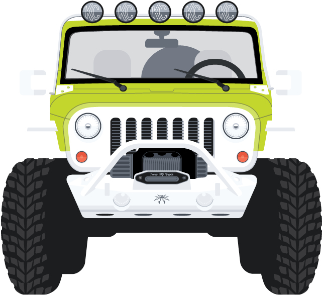 The Jive Jeep - Jeep Front Pic Png (657x600), Png Download