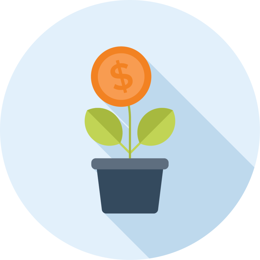 Growth - Vector Icon Investasi (1000x1000), Png Download