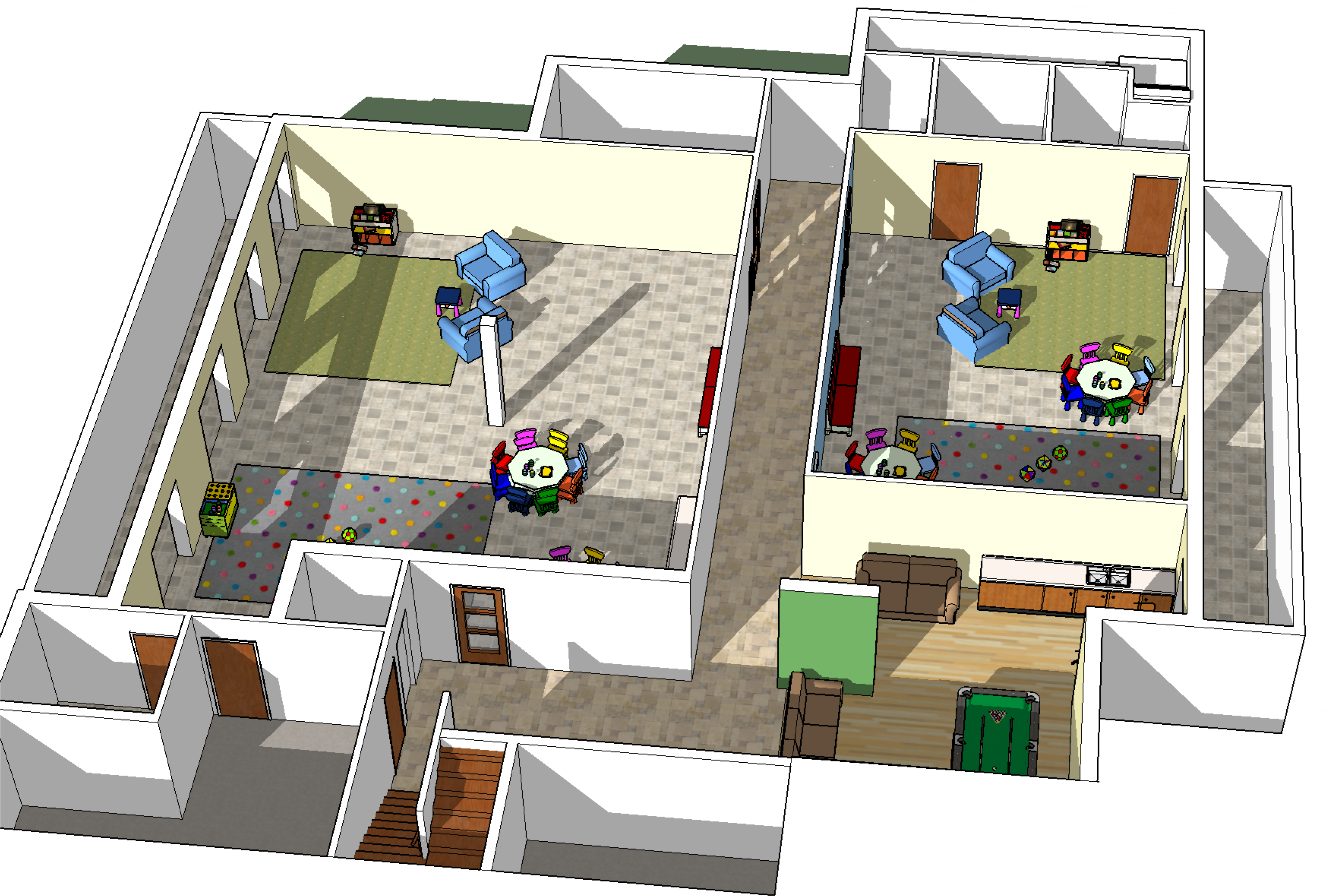 Basement 1 - House (3501x2517), Png Download