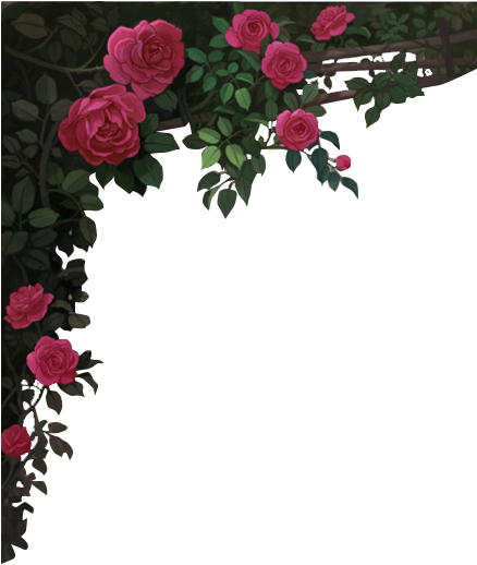 Red Wine Garden Ros Picture Frame Mysterious - Transparent Background Red Rose Border (636x752), Png Download