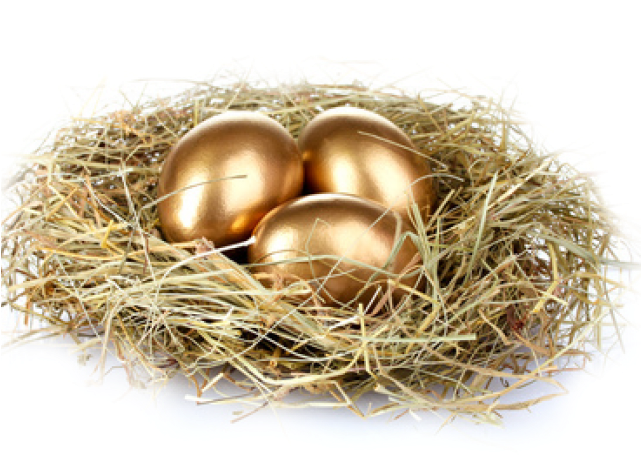 Golden Eggs In Nest (640x480), Png Download