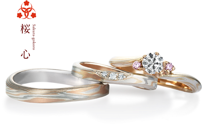 Mokume Gane Sakura-gokoro 桜心 - Pre-engagement Ring (750x450), Png Download