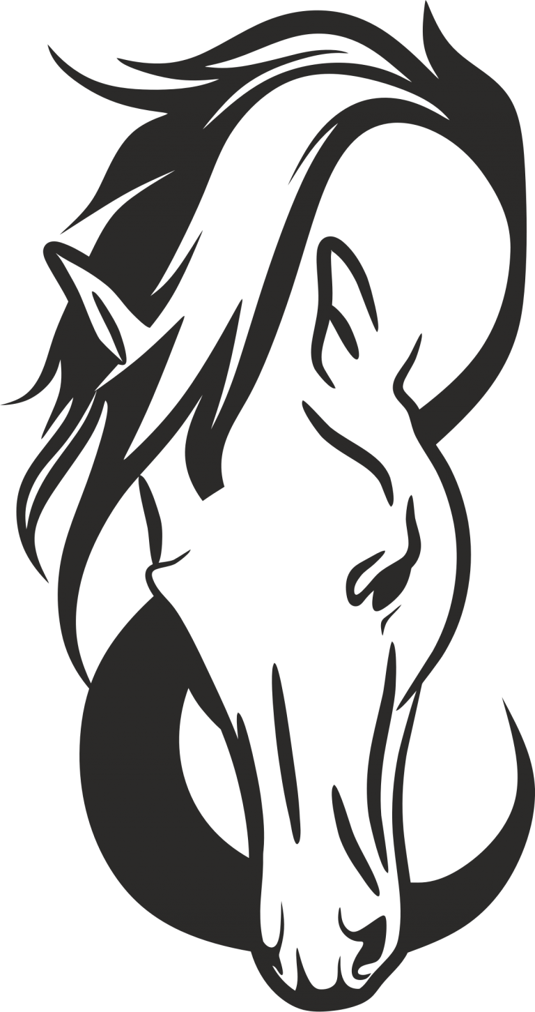 Horse Head Silhouette (768x1451), Png Download