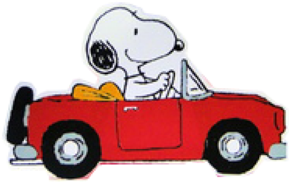 Snoopy En Su Carro (1000x667), Png Download