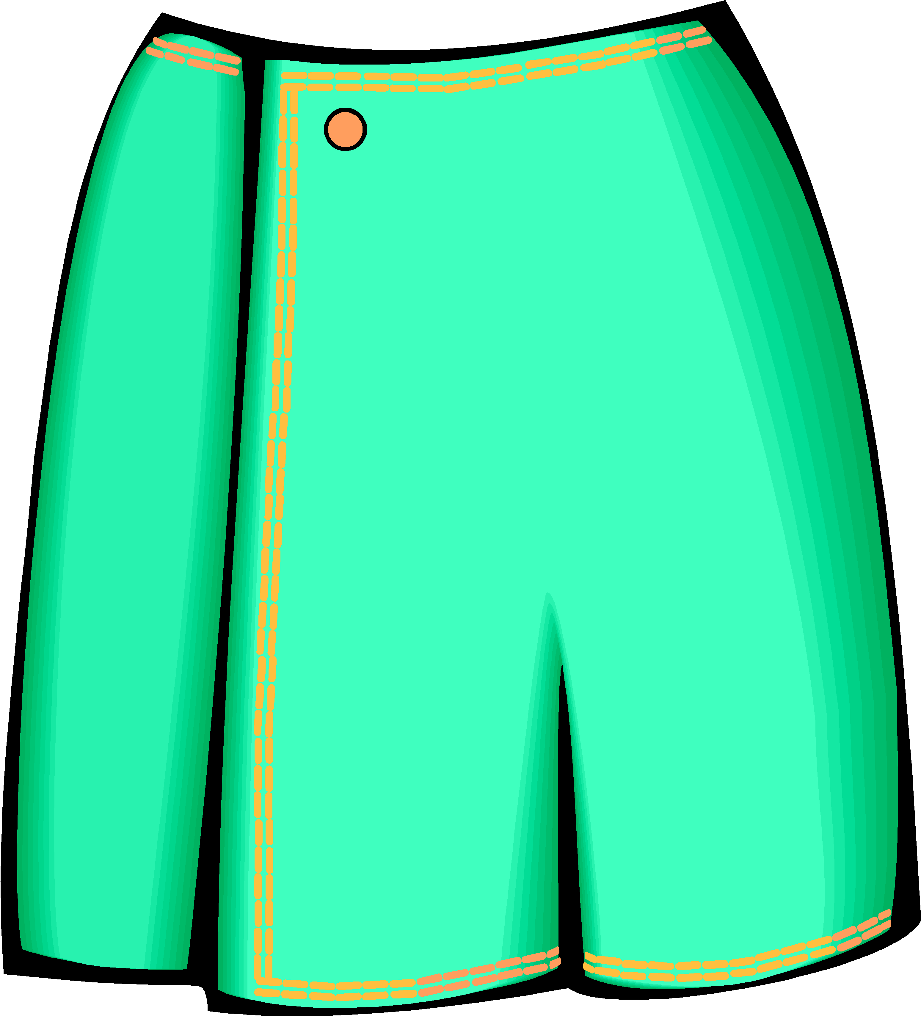 Garment Styles And Parts - Green Skirt Clipart (3225x3559), Png Download