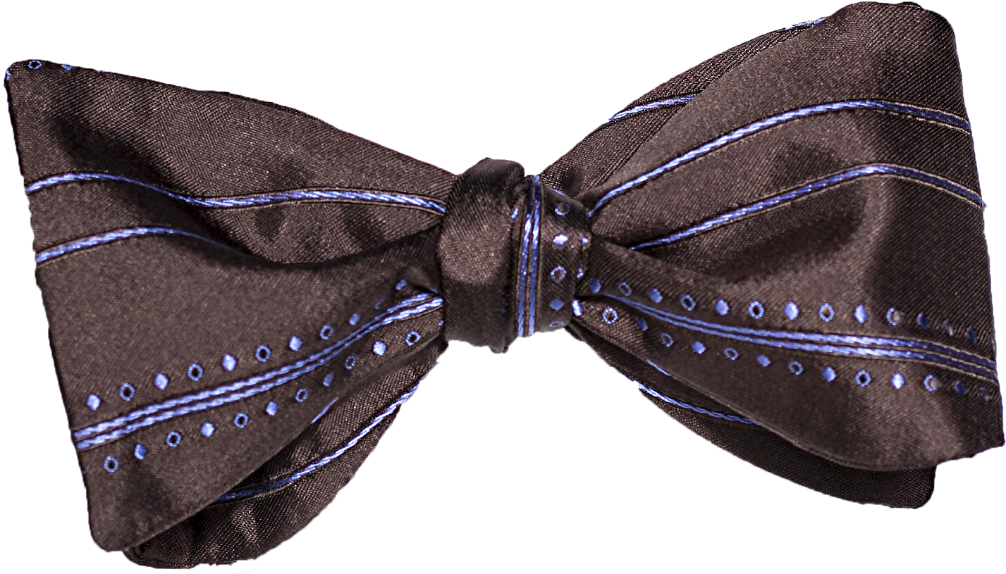 Chocolate And Light Blue Silk Bow Tie - Paisley (1427x815), Png Download
