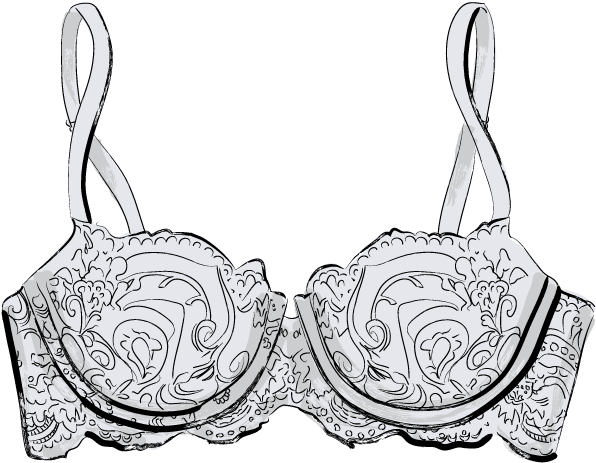 Balconette Bra - Bra Drawing (600x600), Png Download