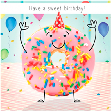 Birthday Funky Quirky Unusual Modern Cool Card Cards - Donut Smoke (560x600), Png Download