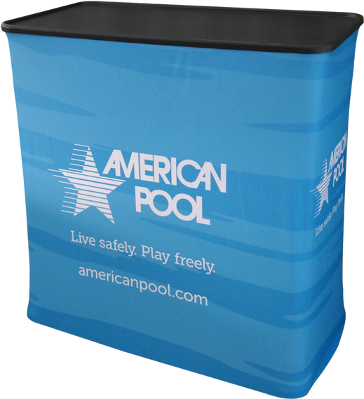 10ft Curved Tension Fabric Display With Case To Podium - Box (800x600), Png Download