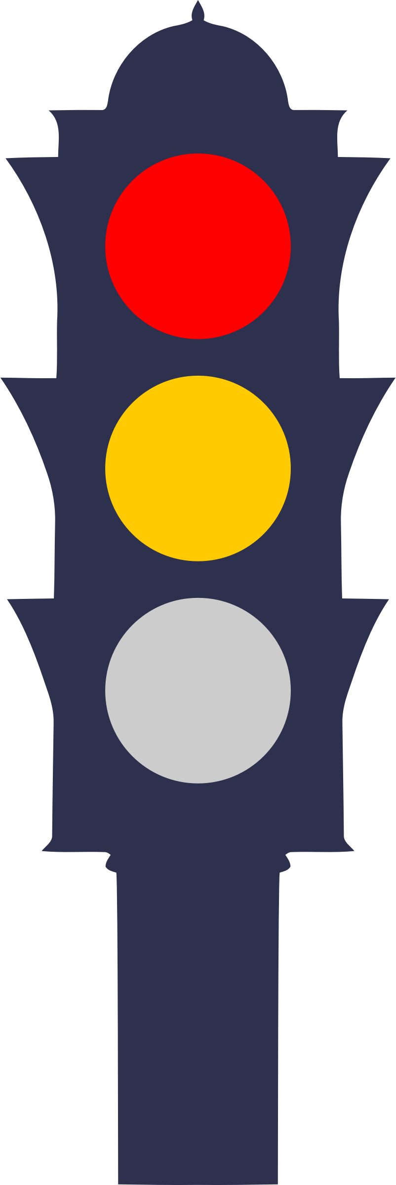 Traffic Light Amber Big - Red Traffic Light Clipart (802x2400), Png Download