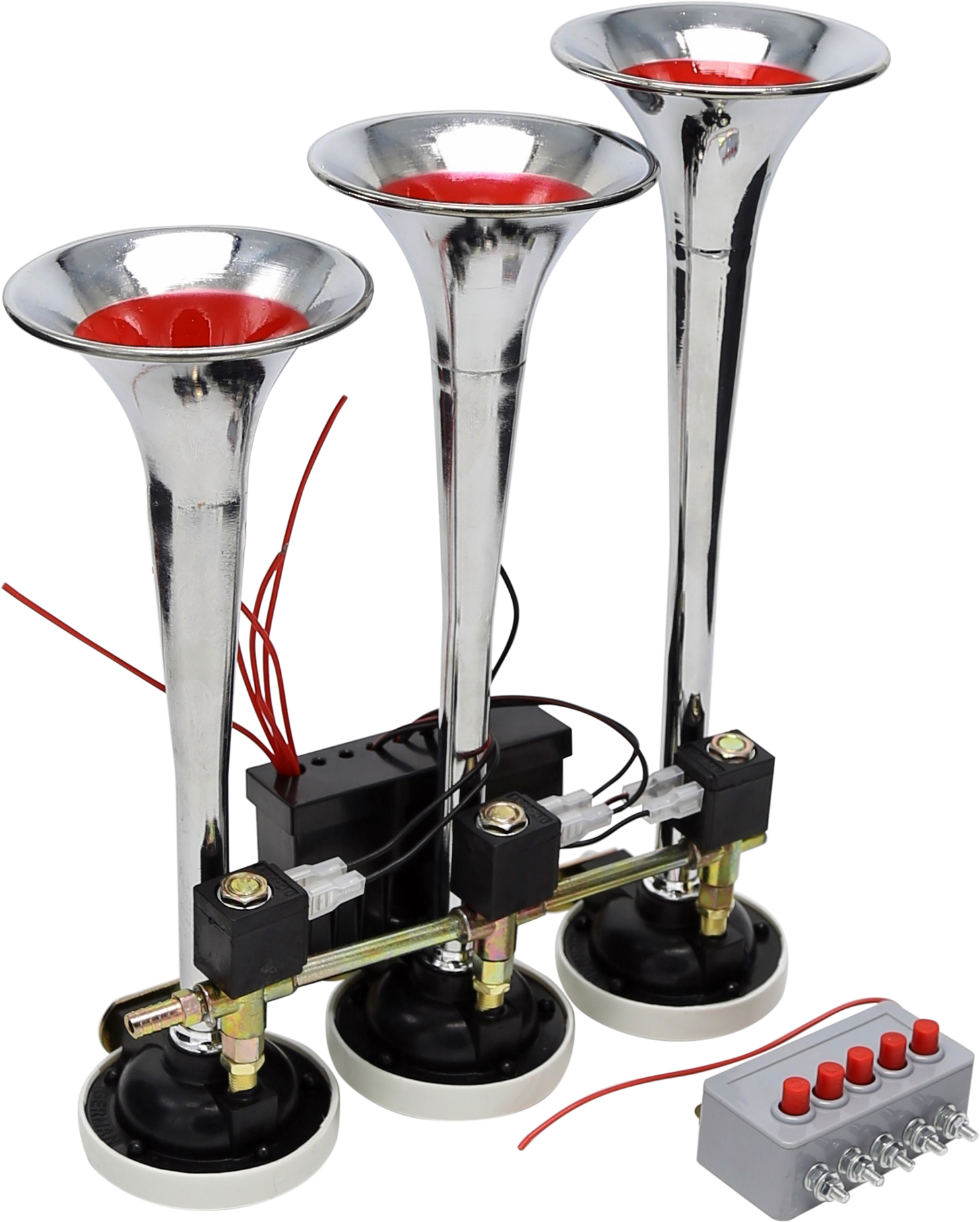 3 Pipe Electric Musical Air Horn Multi-tone Iron Electrictruck - Trophy (2324x2324), Png Download