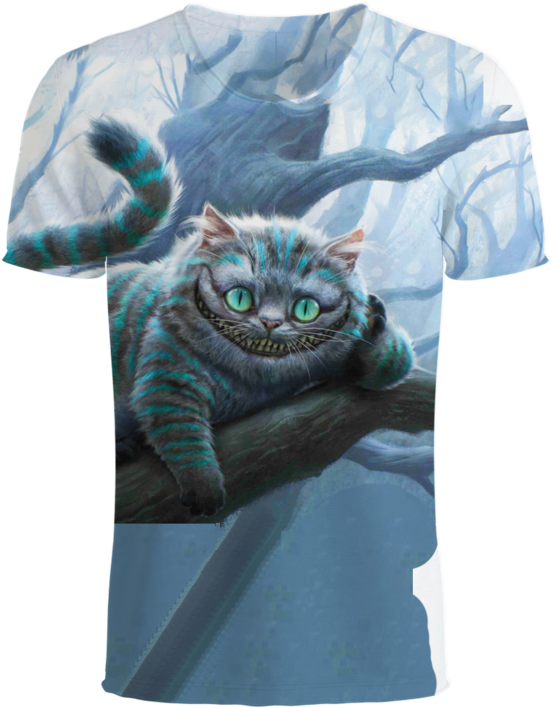 Cheshire Cat Alice In Wonderland 3d T-shirt - Alice In Wonderland Cheshire Cat Background (760x759), Png Download