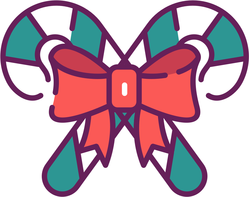 Candy Canes With Red Bow Clip Art - Illustration (1920x1280), Png Download