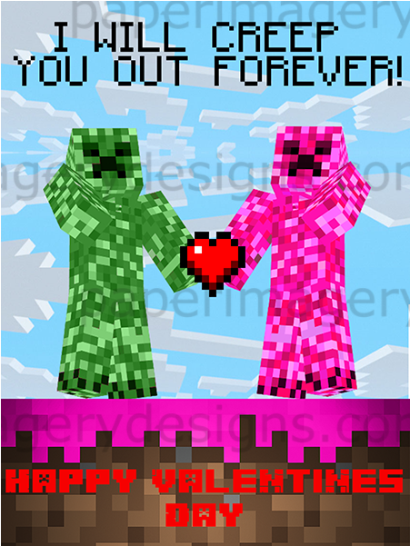 Creeper Valentine (600x600), Png Download