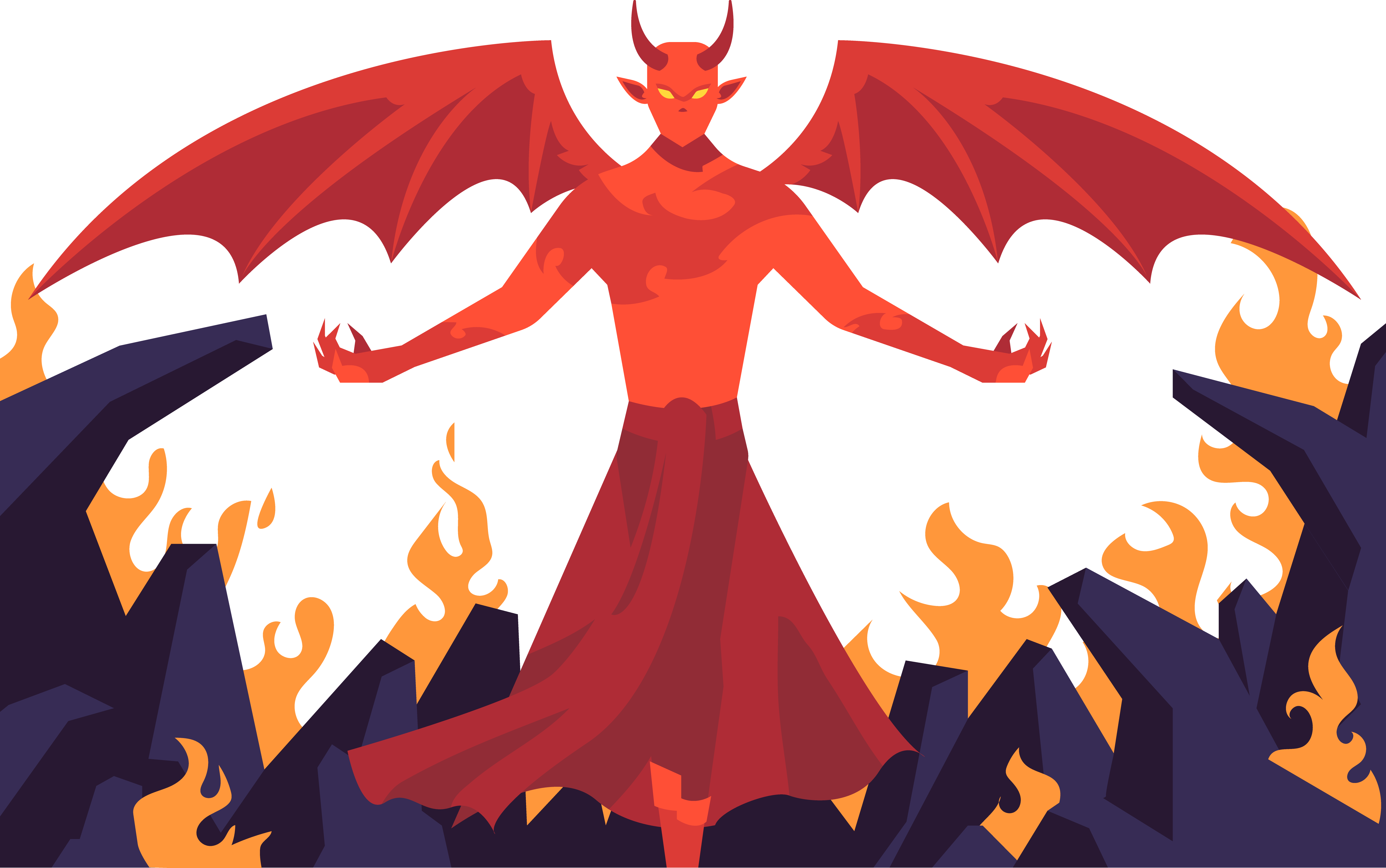 Demon Clipart Supernatural - Красный Демон (5833x3654), Png Download