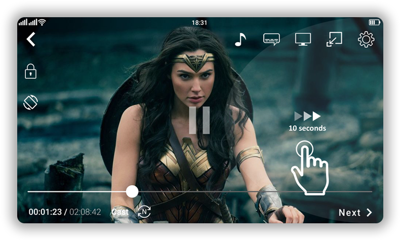 Forward / Rewind Video - Wonder Woman Live (799x483), Png Download