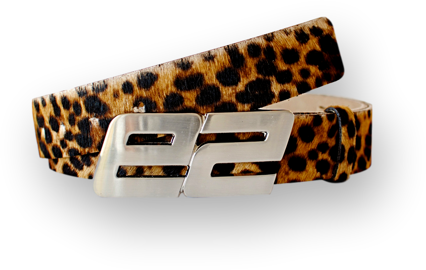 E2 Golf By Elisabeth Esterl/leather Belts/furry Leopard - Strap (979x979), Png Download