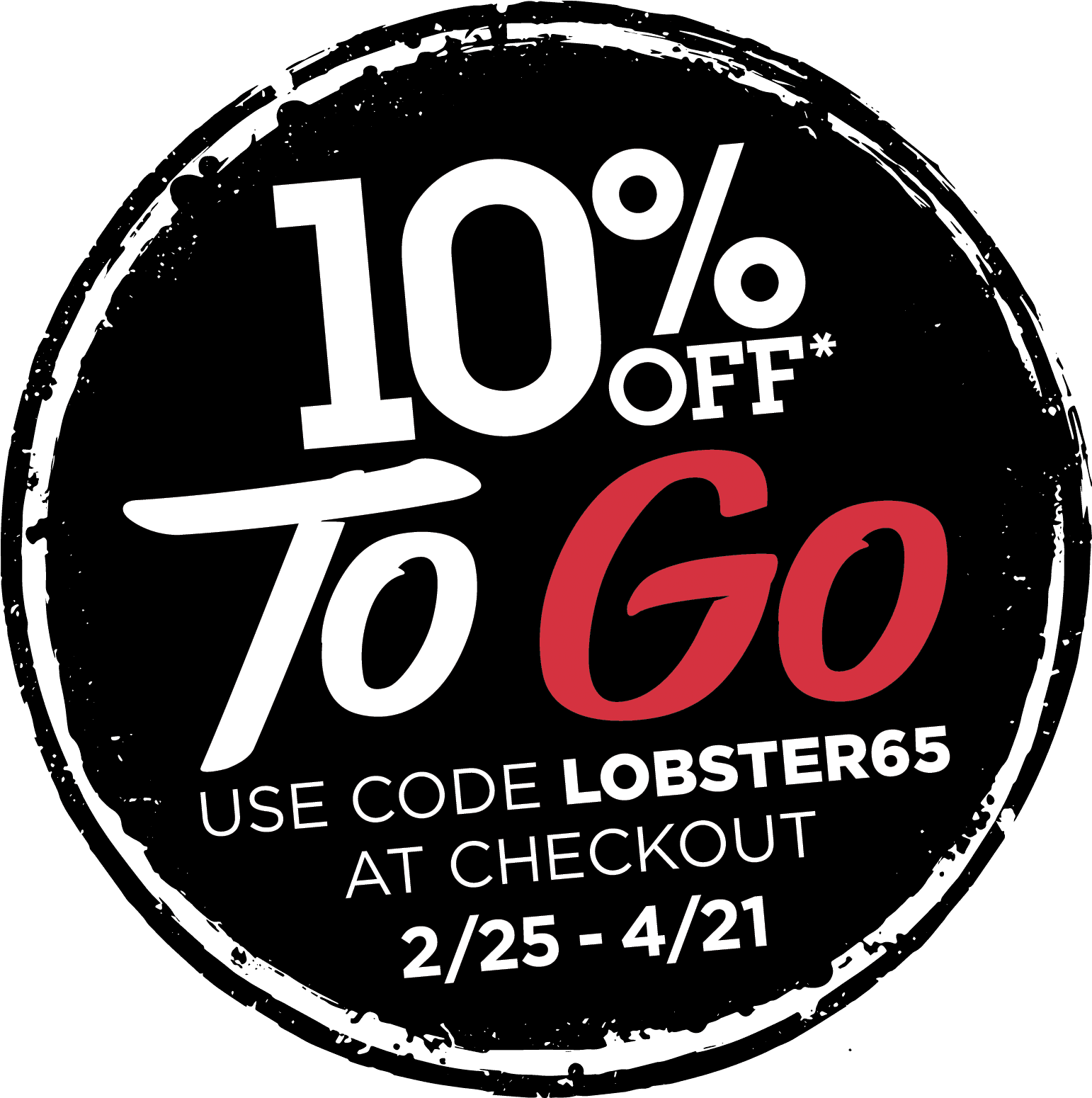 10% Off* To Go - Circle (1541x1577), Png Download