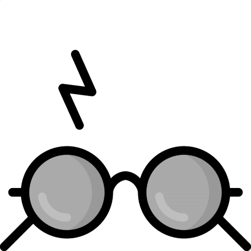 Harry Potter 26 - Harry Potter Lightning Bolt And Glasses (960x960), Png Download