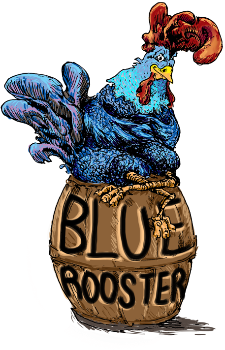 Blue Rooster (600x769), Png Download