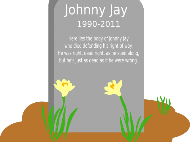 Stone Clipart Graveyard - Gravestone Clipart With Flowers (640x480), Png Download