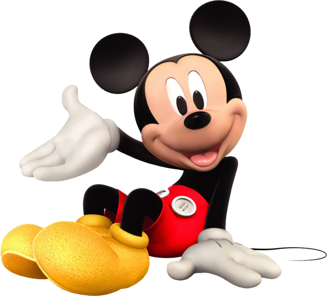 Mickey Mouse Sitting - Mickey Mouse Y Minnie Png (662x600), Png Download