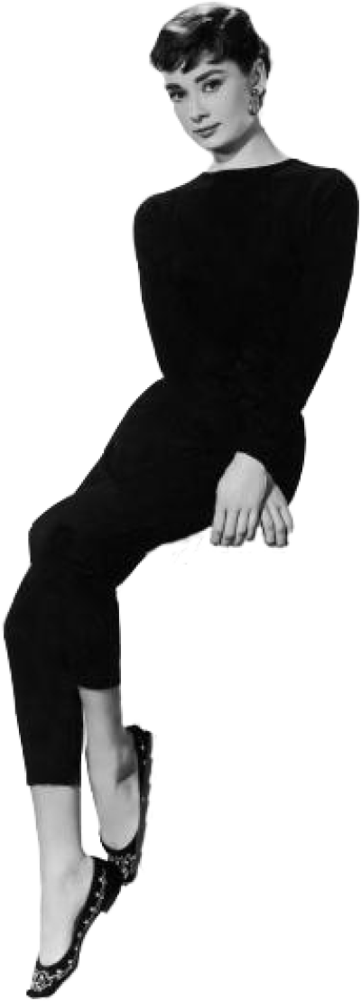 Audrey Hepburn Sitting Png - Transparent Audrey Hepburn Png (400x1109), Png Download