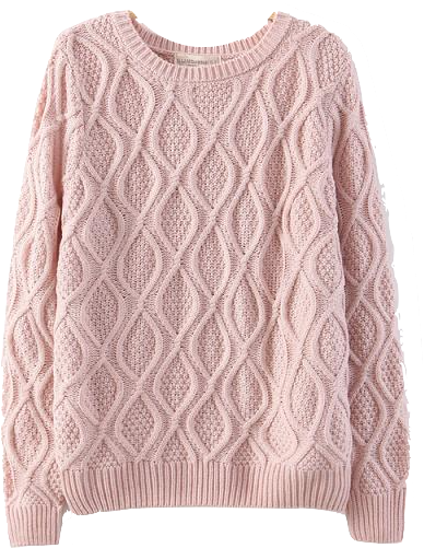 Pink Knit Sweater - Sweater (640x640), Png Download