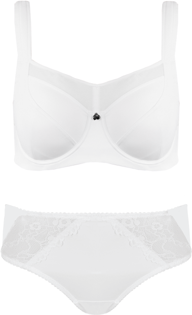 Active White Floral Lace Midi Brief Set Seta15 2018florallacewhite - Brassiere (800x741), Png Download