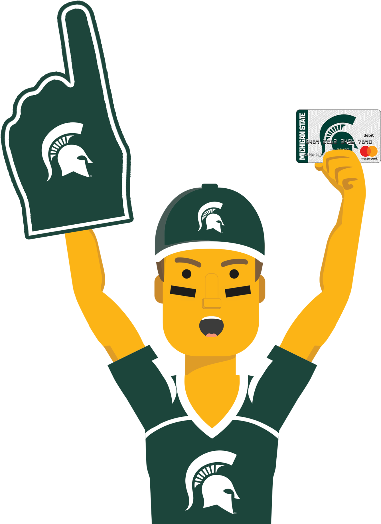 Michigan State Ultimate Fan Holding The Michigan State (1867x1999), Png Download