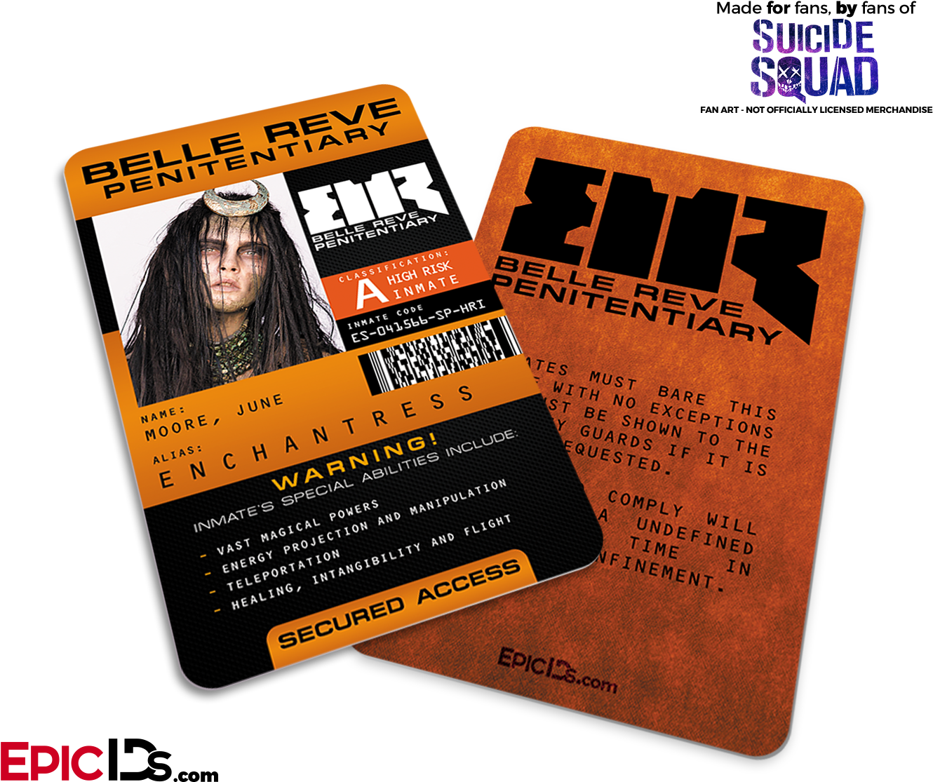 Belle Reve Penitentiary 'suicide Squad' Inmate Id Card - Harley Quinn Card (1417x1181), Png Download
