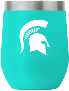 Michigan State 12 Oz Stemless Teal Tumbler - Michigan State Spartans (585x750), Png Download