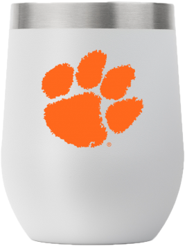 Clemson 12 Oz Stemless Light Gray Tumbler - Clemson Tiger Paw (585x750), Png Download