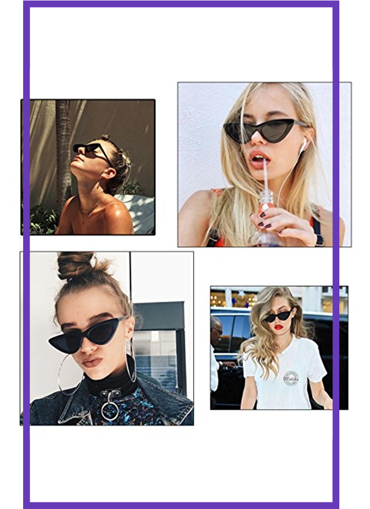 Livhã² Retro Vintage Narrow Cat Eye Sunglasses For - Girl (735x1100), Png Download