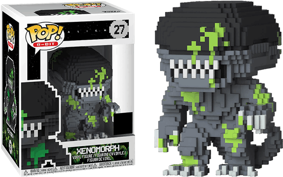 Alien 8-bit Blood Splattered Pop Vinyl Figure - Alien Pop Funko 40 (600x600), Png Download