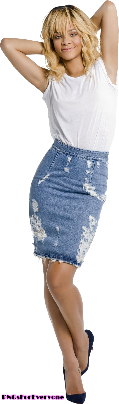 Rihanna Png 02 By Pngsforeveryone-d6inxew - Rihanna On A Pencil Skirt (486x1640), Png Download