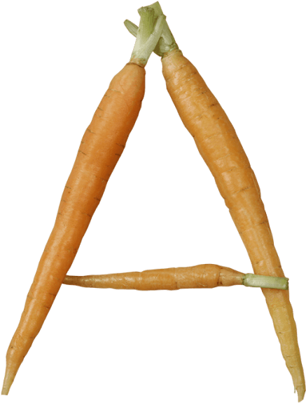 Carrot Font - Letter A Vegetable Png (595x595), Png Download