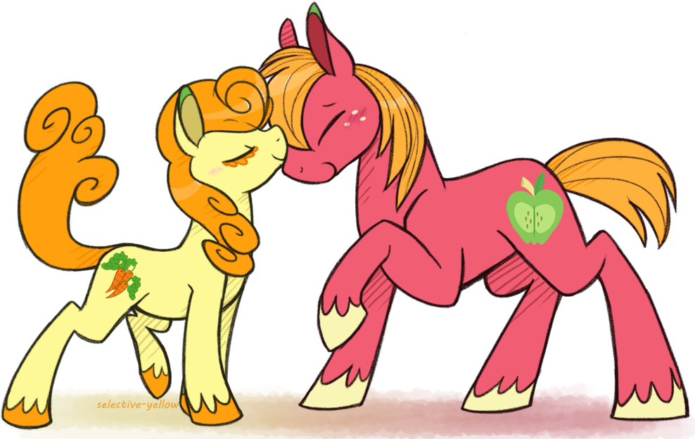 Apples And Carrots By Selective-yellow - Cartoon (988x624), Png Download