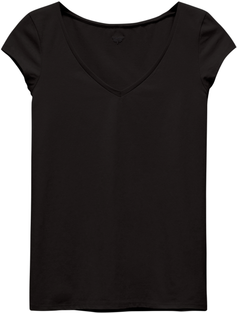 V Neck T Shirt Black - Active Shirt (640x640), Png Download