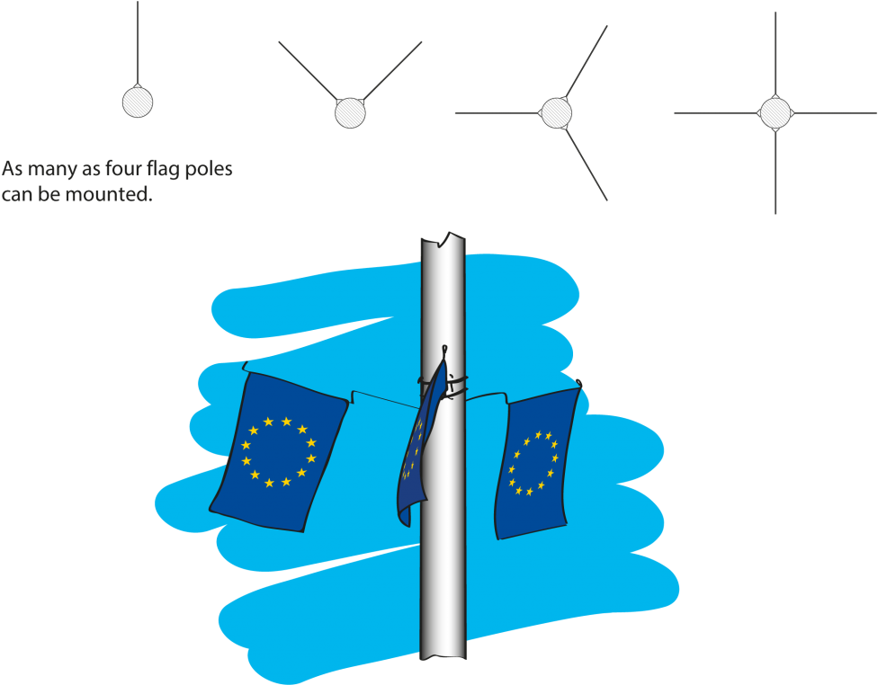 Economy Flag Holder Kit - Diagram (1024x780), Png Download