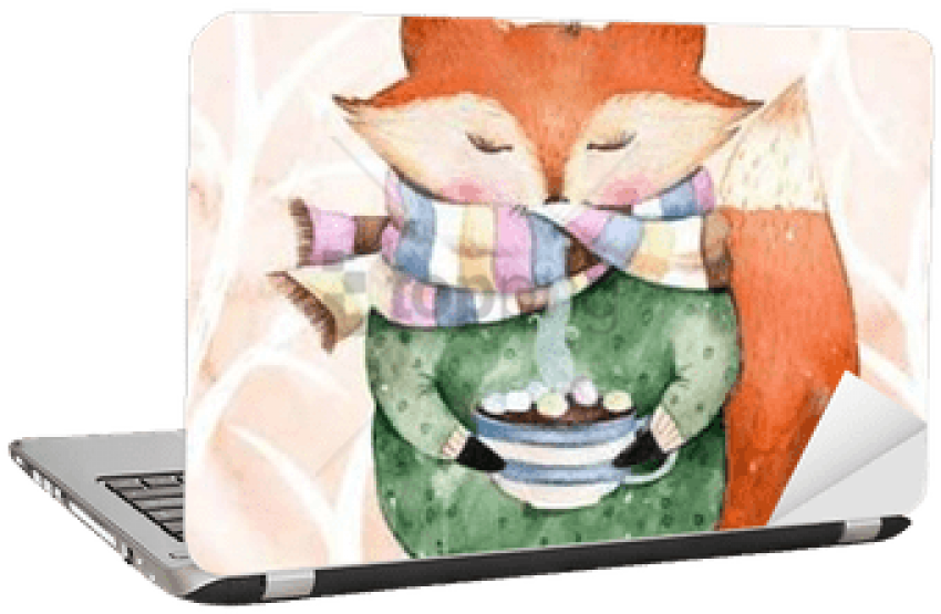Free Png Download Winston Porter Belby Cute Fox And - Fox Happy New Year 2018 (850x555), Png Download