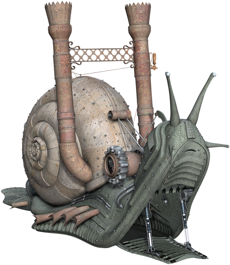 Snail Fantasy Steam Pank Png Image - Snail (745x858), Png Download