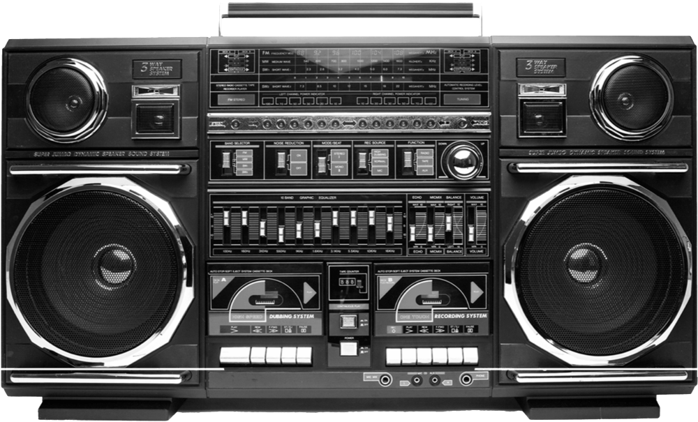 Boombox Bw - Eighties Cnn (1000x605), Png Download